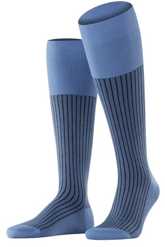 FALKE Herren Oxford Stripe Kniestrümpfe atmungsaktive Baumwolle verstärkte Herrenkniestrümpfe flache Naht für druckfreie Fußspitze gerippt besondere Brillanz Business Alltag 1 Paar | aus Fil d'Ecosse Baumwolle
