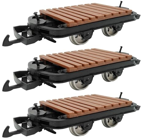 ML-Train 3er Set Flachwagen-Lore Feldbahnwagen Spur-G als Bausatz für Modelleisenbahn Anlagen