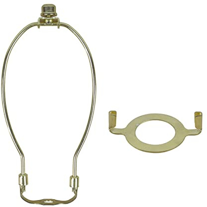 Lamp Holder Lamp Shade Holder Iron Lamp Harp Adapter Heavy Duty Lamp Shade Bracket with Finial Lamp Shade Fitter Adapter for Table Lamp L Brackets(Color:Gold)