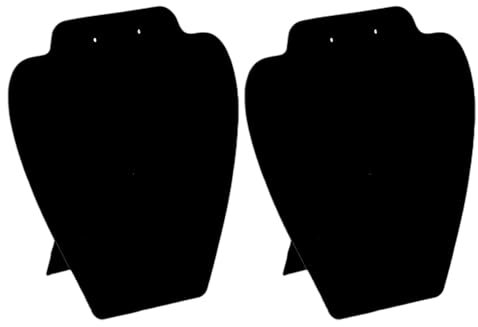 DUINIU 2 Pieces Earring Necklace Display Stand, Black Flocked Display Board, Jewelry Display Props, Jewelry Display Stand, Jewelry Storage Rack, Paper Necklace Display Board