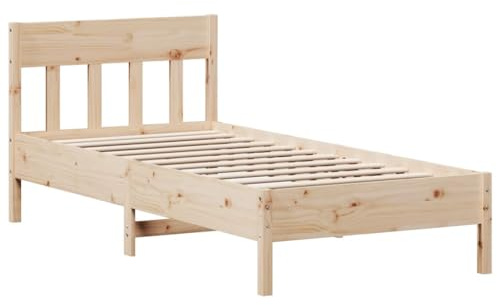vidaXL Massivholzbett ohne Matratze 90x190 cm Kiefernholz