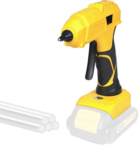 Heißklebepistole, 7mm11mm Klebepistole, 40W 100W Akku-Heißklebepistole,Kompatibel mit M-a kita-Akku 20V Bastelwerkzeug mit 5 Klebesticks, Ohne Batterie (DeWalt, 40W 7mm)