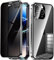 Astter Privacy Case for iPhone 12 Pro Max Magnetic Case,Anti Spy screen Protector+Lens Protector 360 Degree Magnetic Adsorption Metal Bumper for iPhone 12 Pro Max Anti-Peeping Phone Cover-Black