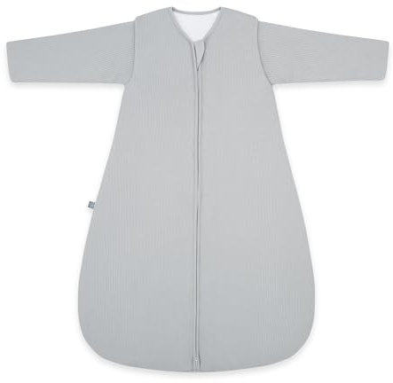 emma & noah Baby Schlafsack 3.5 TOG, Strampelsack für den Winter, in vielen Farben, Bio-Baumwolle, OEKO-TEX Zertifiziert, Abnehmbare Ärmel, Schlafsack für Neugeborene (Essential Grau, 60)