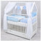 Baby Delux Babybett Komplett Set Hausbett 60x120 cm weiß Schublade Rausfallschutz Kinderbett Matratze Bettwäsche Deko Set (Prince Stars)