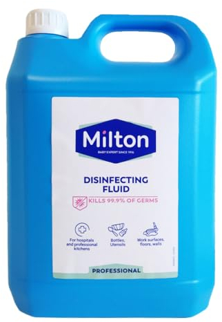 Milton Professional Disinfecting Fluid 5L Bottle Utensil Surface Floor Walls Hospital Kitchen Industrial Cleaner Sterilising Antiseptic Liquid with Welari Thank You Card | (1pack) (5litre)