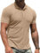 NITAGUT Men's Polo Shirts Short Sleeve Casual Slim Fit Golf Shirts Beige White,X-Large