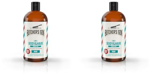 Butcher's Son 2in1 Body & Hair Rare Sensitive, sanfte Reinigung ohne Austrocknen, Sandelholzduft, 420ml (Packung mit 2)