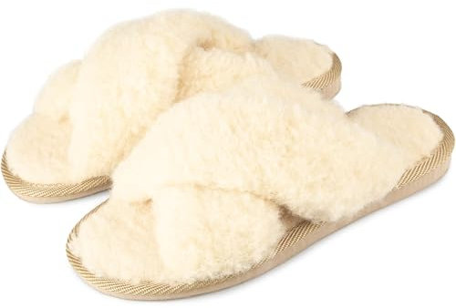 SULPO Lammfell Hausschuhe Damen - Winter Pantoffeln - Kuschelig, Flauschig Slippers Women - Cosy Slides Damen - Warm Hausschlappen - rutschfest - echte Wolle Hausschuhe