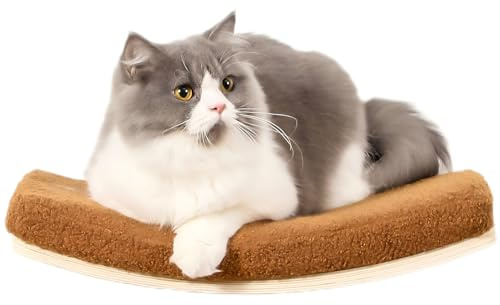COOLEX Katzen-Wandregale, Wandmontage, geschwungene Katzenregale und Sitzstangen für die Wand, schwimmendes Katzen-Wandbett, Katzenregal mit bequemem Katzenkissen