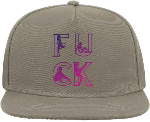 F U C K FCK Neonlicht Mädchen Stil Snapback Flat Visor Baumwollmischung Cap Grau, grau, Einheitsgröße