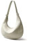 DONNAIN Borsa hobo da donna in vera pelle pieno fiore, borsa a mano a mezzaluna con tracolla larga, Beige