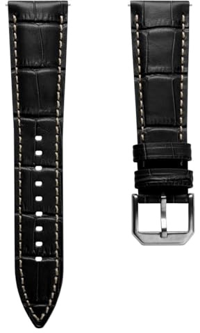 WatchGecko Carolina Gator Leather Watch Strap | Alligator-Embossed Calf Leather, Padded Design, Quick-Release Spring Bars, Stylish And Comfortable