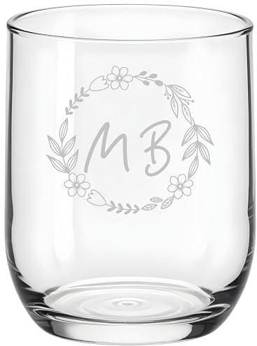 KDO MAGIC - Verre Personnalisé Gravé avec Prénom - Verre à eau Personnalisable - Idée Cadeau Original pour homme, femme, enfant - Anniversaire, Fête, Occasions Spéciales (Modèle Fleur)
