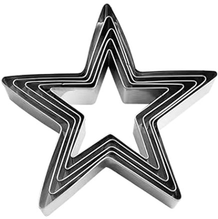 5 Stück Ausstechformen,ausstecher,Plätzchenausstecher,Weihnachten,Plätzchen,mini Star,Stern Edelstahl Ausstechform set,Keksausstecher Sterne Christmas Sternschablone mit Zacken,für Cookie Fondant