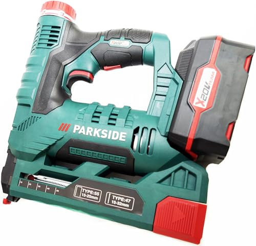 Batteria agli ioni di litio da 20 V, 4 Ah, in bundle Parkside con caricabatterie da 2,4 A e tampone da 20 V