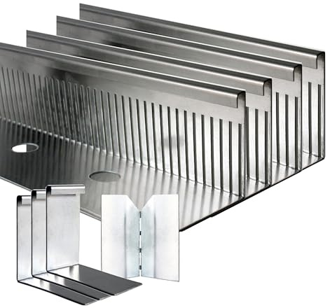 Premium Kiesfangleiste Aluminium 10 Meter x 100mm KantFuchs24 langlebiger Randabschluss Kiesbeläge Dachbegrünungen Flachdächer Made in Germany 4x 2,50 Meter inklusive 3x Stoßverbinder 1x Eckverbinder