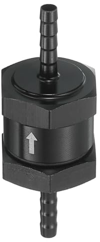 sourcing map 4 mm Kraftstoff-Rückschlagventil, Rückschlagventil, Rückschlagventil, Aluminiumlegierung, Steuerzubehör für Benzin, Diesel, Gas, Öl, Luft, Wasser, Schwarz