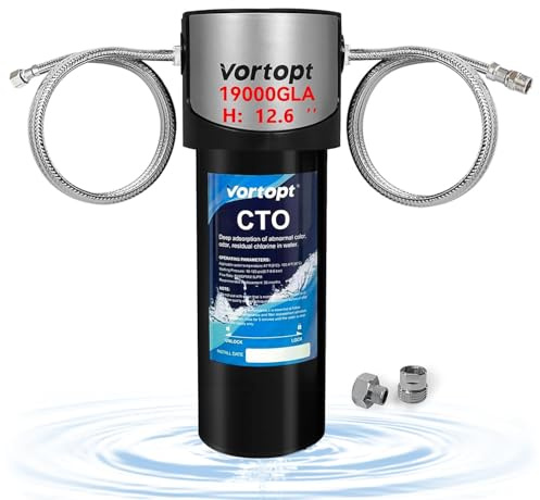 Vortopt Sink Drain Filtration System - NSF/ANSI 42 Certified Water Purifier, Reduces Chlorine, Unpleasant Odors, Connects Directly to Kitchen Faucet, LC-CX-Q7