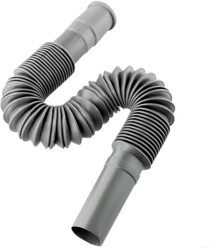 KHIronHive Tubo di scarico flessibile in plastica per lavello da cucina, estensibile, 31-80 cm, anti-corrosione, in PP PVC, prolunga per impianto idraulico, colore bianco