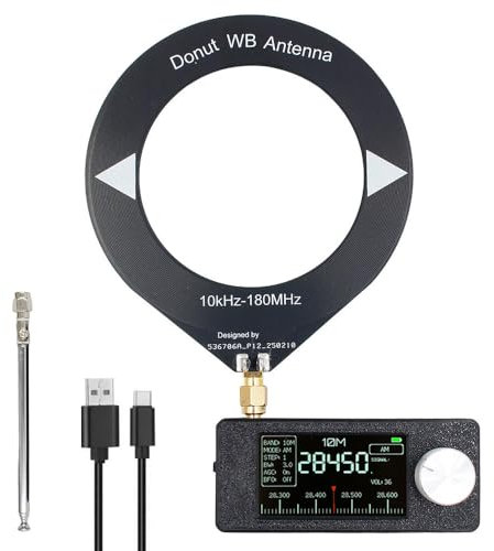 WDKXCN Mini Si4732 Pocket Radio, Mini Radio Si4732, 0,5 A 108 MHz, Control ESP 32-S3, Pantalla IPS De 1,9 Pulgadas y Antena Telescópica Portátil, para Transmisión Am, FM, LSB y USB