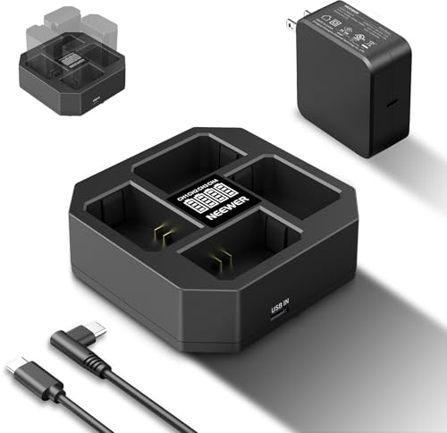 NEEWER 4 Channel USB Charger for NP-FZ100 Camera Battery Compatible with Sony A7IV A9iii A1 A7RV A7Cii A6700 ZV-E1 FX3 FX30, 45W PD Fast Charging with PD 45W Fast Charger, Battery Display, NW-Z4