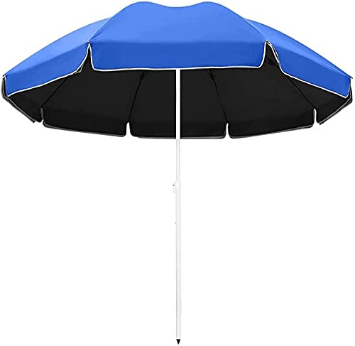 Grand parasol d'extérieur de 2,4 m, parasol pour jardin, plage et marché, léger et rond, protection solaire pour une défense UV optimale