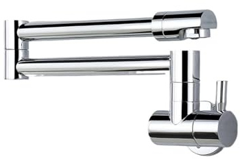 Solid Brass Pot Filler Tap Wall Mount Kitchen Faucet Single Cold Hole Chrome Nickel Black Rotating Foldable