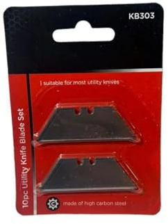 Beesavvy Utility Knife Blade Set, Compact Design, Long-Lasting Sharpness, Perfect for Cutting Cardboard, Plastic, Carpet, Vinyl, Wallpaper, Ensuring Effortless, Clean, and Smooth Cuts, 10pcs