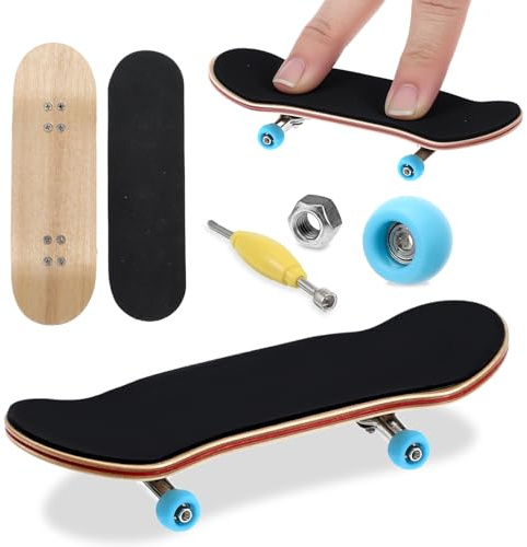 CIATBYYJ Mini Finger Skateboard,Kreatives Fingerboard,Professionelle Fingerskateboard,Ahornholz Finger Spielzeug,für Skateboarding-Enthusiasten, Geburtstagsgeschenke,Mini-Spiele (Blau)
