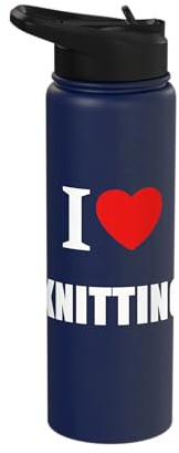 Knitting, Knitters or Knit Crochet Stainless Steel Insulated Water Bottle