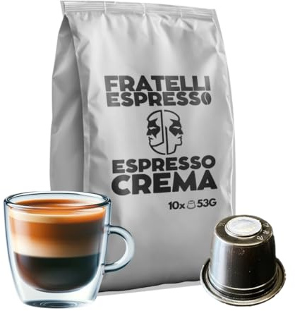 Café ESPRESSO CREMA (180 Capsules) compatibles avec Nespresso, 18 Boîtes de 10 Capsules, Capsules Compatibles Nespresso, Espresso Crémeux au Goût Fort, Crème Riche et Persistante, Grande Réserve