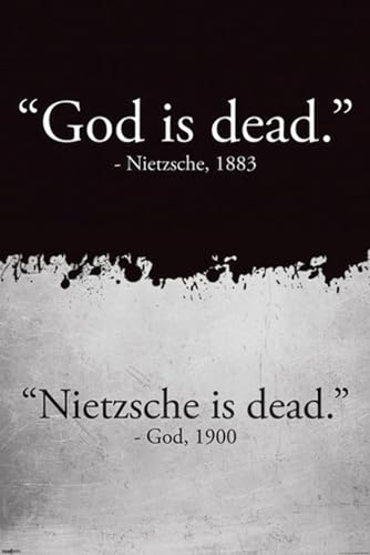 Close Up God is Dead (Gott ist tot) Nietzsche is Dead Poster (61cm x 91,5cm)
