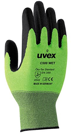 Uvex C500 wet 6049209 Schnittschutzhandschuh Groeße (Handschuhe): 9 EN 388, EN 407 1 Paar, Lime/Anthrazit