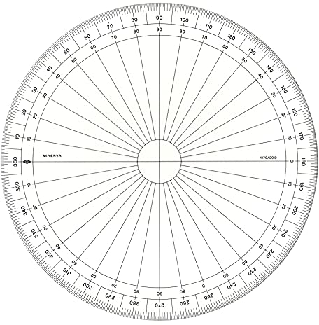 Minerva - Goniometro a 360°, 20 cm, trasparente