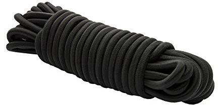 Dreamprint Expansor de Cuerda Negra 10m - Cuerda elástica 8mm Ø - Uso en Interiores y Exteriores - Flexible para sujeción, Cubiertas, Campamento y Actividades al Aire Libre