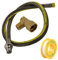 SPARES2GO Universal Oven Cooker Gas Supply Hose, PTFE Pipe Tape & Angled Connector (4ft 1/2 inch, Straight Bayonet, BS EN14800 CE)