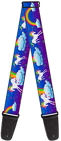 Gitarrengurt von Buckle-Down 34-60 Unicorns/Rainbows/Stars Blue/Purple