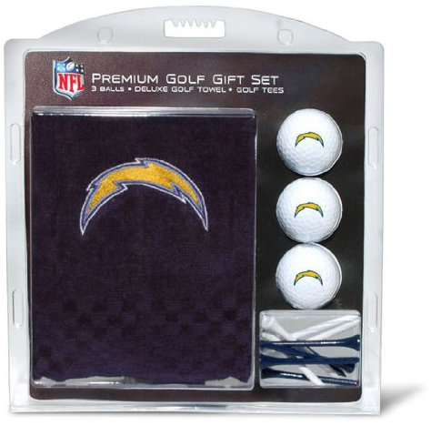 Team Golf NFL San Diego Chargers Geschenkset: Besticktes Golf-Handtuch, 3 Golfbälle und 14 Golf-Tees 2-3/4 Zoll Verordnung, dreifach gefaltetes Handtuch 40,6 x 55,9 cm & 100% Baumwolle