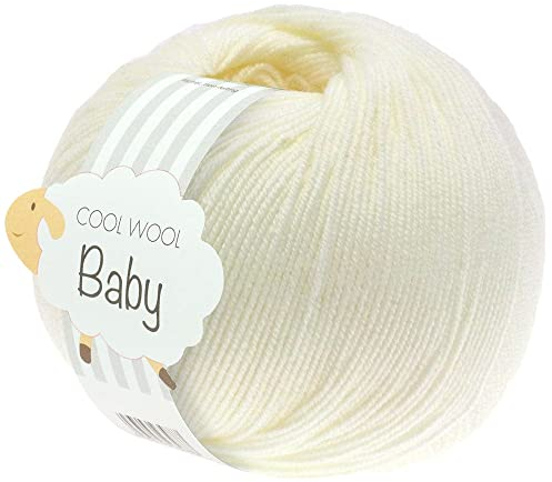 LANA GROSSA Cool Wool Baby | 100% Schurwolle Merino, filzfrei | Handstrickgarn aus 100% Schurwolle (Merino) | 50g Wolle zum Stricken & Häkeln | 220m Garn FB 213