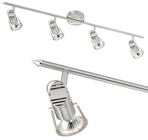 LeuchtenDirekt Deckenleuchte Justus LED, 4 x GU10 a 3 W, inklusive Stahl 11695-55