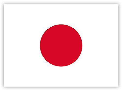 Gobrecht & Ulrich 20 x Japanese Flag Sticker Set - Japan Sticker - for Cars, Laptop, Windows, Luggage (7.4 x 5.2 cm)