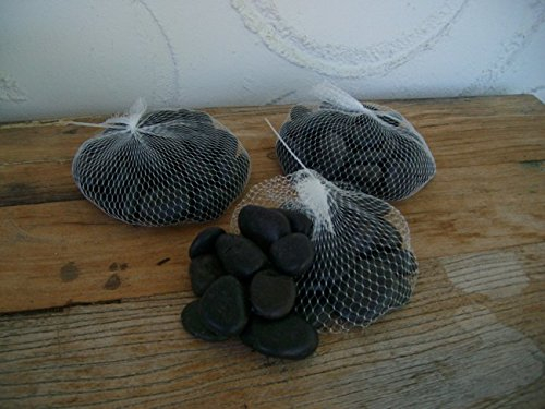 3 Kilo Flusssteine, Dekosteine, Zierkies, Flusskiesel, schwarz, matt