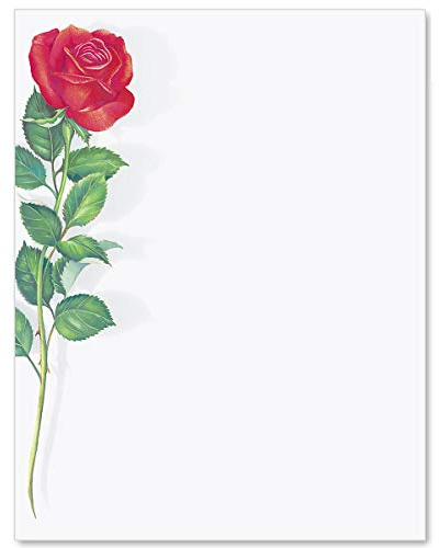 Rot Rose Briefpapier 25 Count