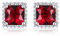 Diamond Treats Boucles d'Oreilles pour Femme en Argent Sterling 925 Serties de Pierres Rouges et de Zircons, Boucles d'Oreilles Argent Carrées avec Pierres Rouge Rubis, Bijoux Femme avec Ecrin Cadeau