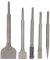 Cocoarm SDS Chisel Bits Plus Chisel 5pcs Set: Point, Groove, Flat Chisels for SDS-Plus Rotary Hammer; Carbon Steel Blade; Metal Handle; Ideal for Concrete, Stone, Masonry; 1555g/54.9oz