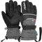 Reusch Connor R-TEX XT Junior warme, wasserdichte, Winddichte und atmungsaktive Winterhandschuhe Fingerhandschuhe Skihandschuhe für Kinder Kids Jugendliche Mädchen und Jungen, schwarz-grau, 4,5