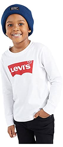 Levi's Boy's Lvb-l/S Batwing Tee 9e8646 Longsleeve T-Shirt, White, 12 Years