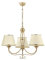 Licht-Erlebnisse Kronleuchter Shabby Gold Ecru mit Schirmchen Ø67cm Esszimmerlampe Wohnzimmer Pendelleuchte
