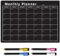 TMS A3 Monthly Planner Whiteboard | Magnetic Fridge Calendar for Meal Prep, Work or Family Planning | Made in The UK (A3, Black Chalkboard)